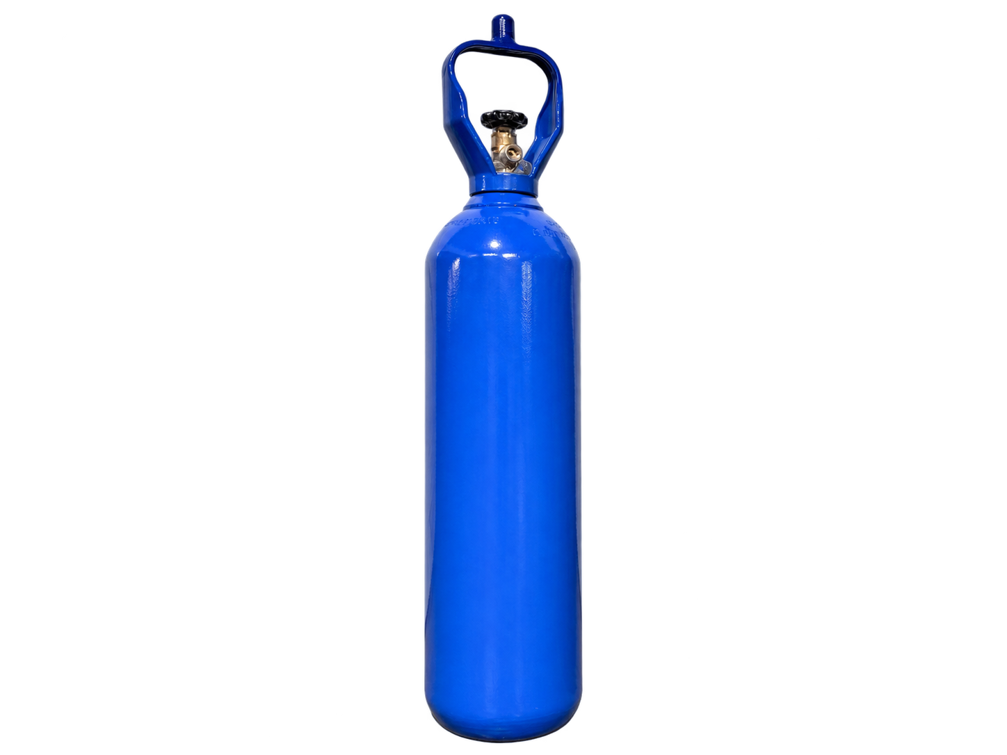 Blue high-pressure steel gas cylinder, 20 L, 200 bar
