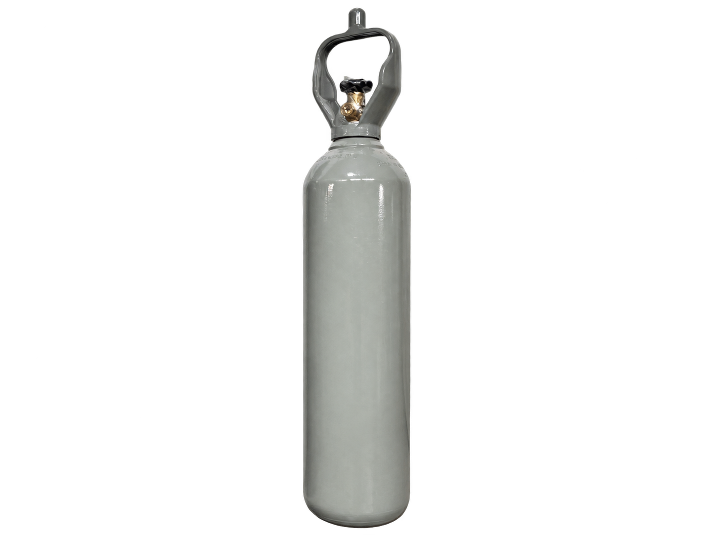 Grey high-pressure steel gas cylinder, 20 L, 200 bar