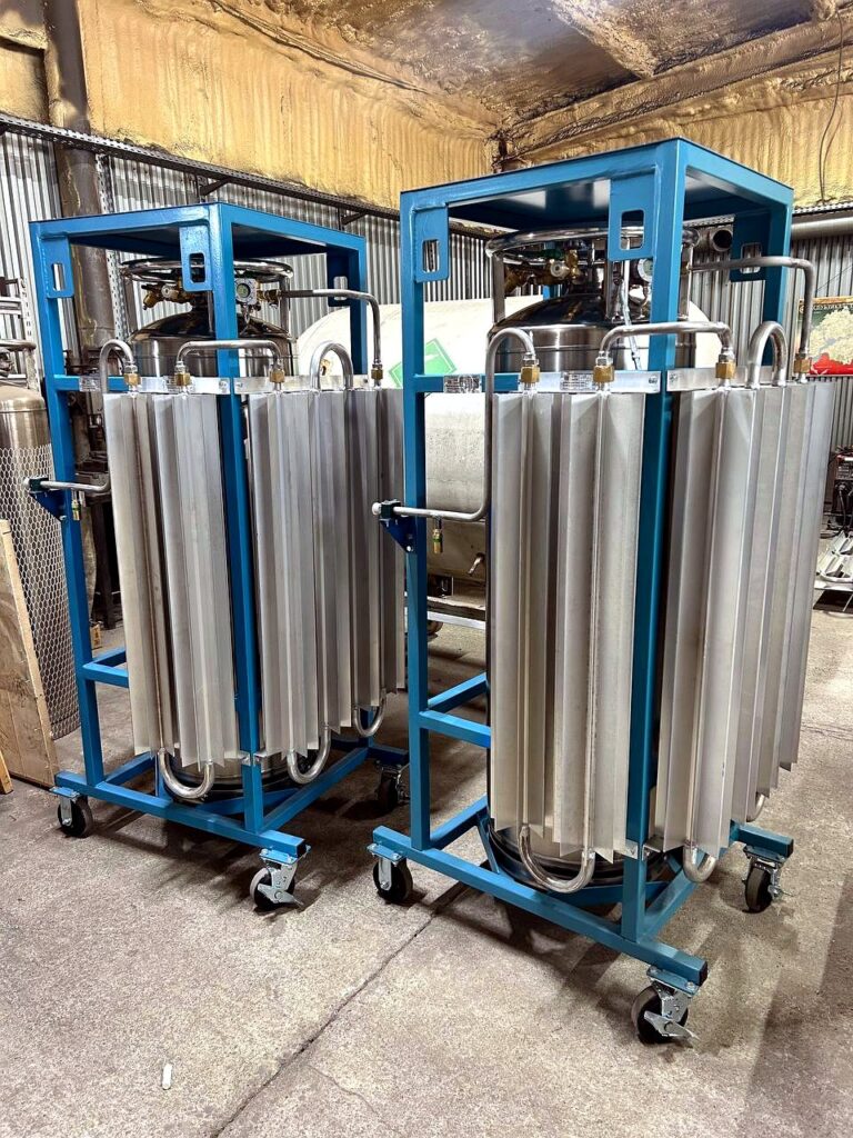 Cryogenic vaporizers on wheeled carts