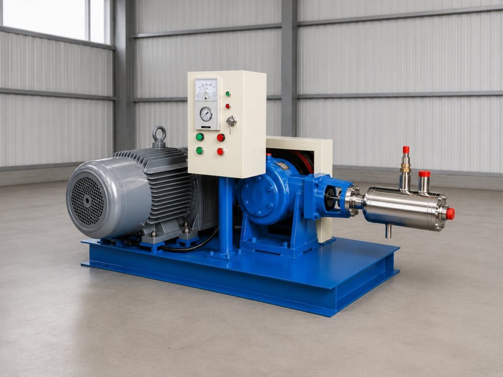 Cryogenic cylinder filling pump in workshop
