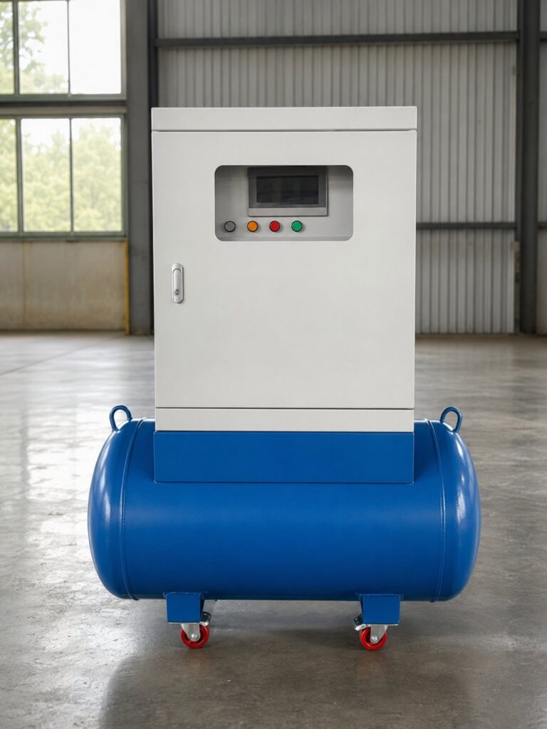 Gas mixer with receiver tank