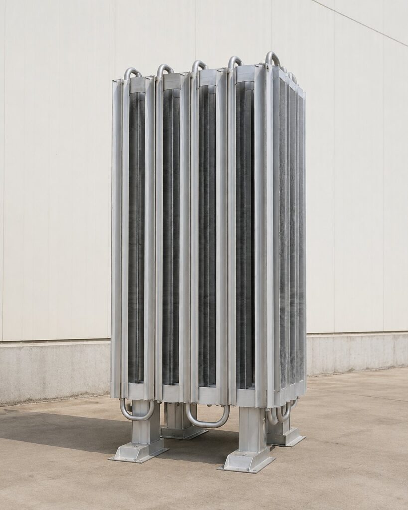 Ambient air vaporizer bank on concrete pad